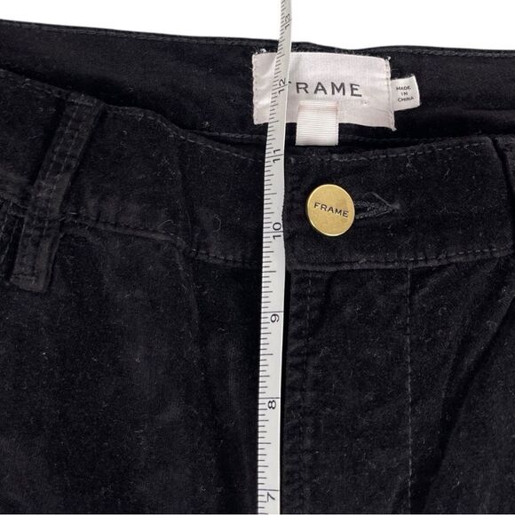 Frame Le High Skinny Noir Black Velvet Ankle Pants Women’s Size 31 - Picture 9 of 10